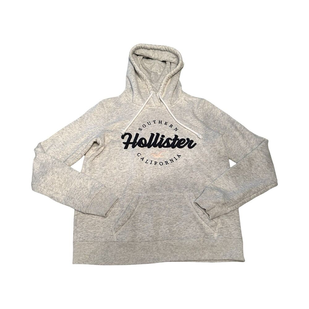 Hollister Southern California Grey Heather Graphic Pullover Hoodie Sweatshirt S